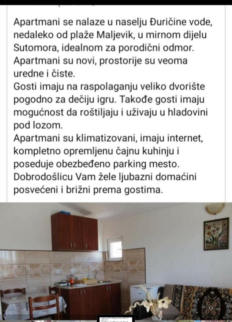Apartmani Joca Sutomore Kültér fotó
